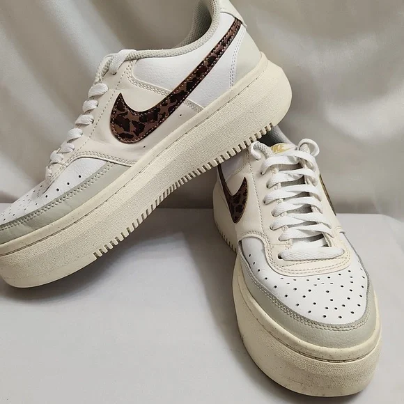 Nike Court Vision Alta Leopard Print Low Lace-up Sneakers (Size 9) - Picture 3 of 13